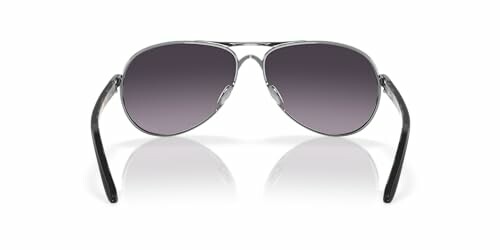 Aviator sunglasses with dark lenses and black frames.