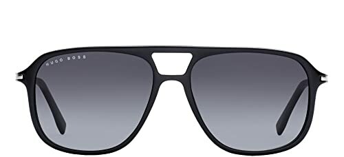 Black aviator sunglasses with gradient lenses.