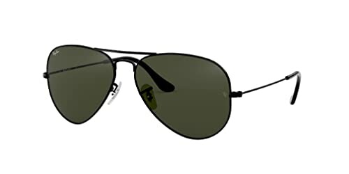 Black aviator sunglasses with dark lenses