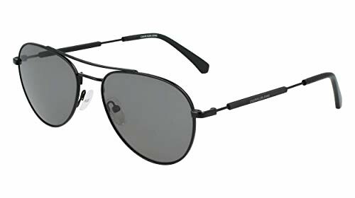 Black aviator sunglasses with dark lenses