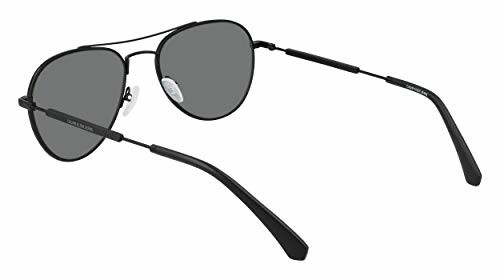 Black aviator sunglasses with dark lenses