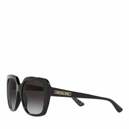 Black square sunglasses with brand logo on the side