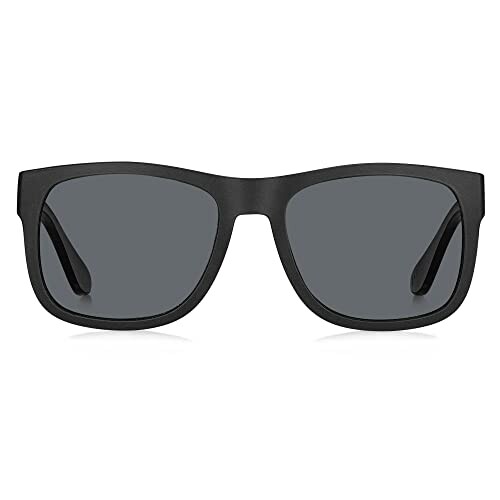 Black sunglasses with dark lenses, front view