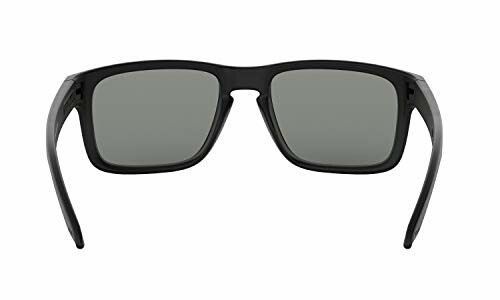 Front view of black sunglasses with rectangular lenses.