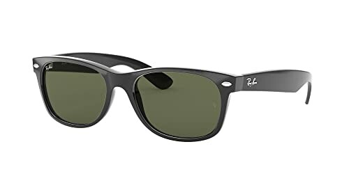 Black wayfarer sunglasses with dark lenses