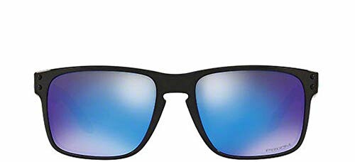 Black frame sunglasses with blue lenses