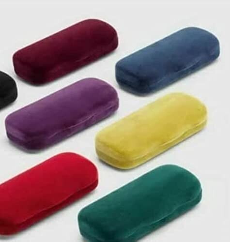 Colorful velvet eyeglass cases in various shades.