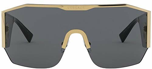 Black and gold designer sunglasses with geometric frame