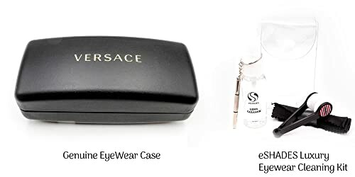 Versace eyewear case and eSHADES cleaning kit