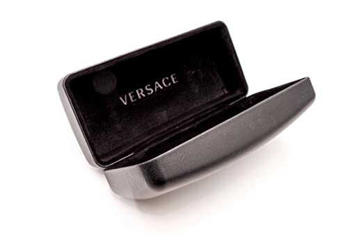 Open Versace glasses case on a white background